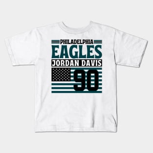 Philadelphia Eagles Davis 90 American Flag Football Kids T-Shirt